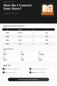 Font Size Converter: px, em, rem, pt & More