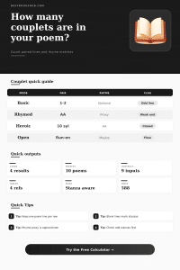 Couplet Counter | Rhymed Pair Poetry Analyzer