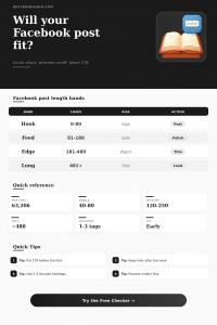 Facebook Post Length Checker | Preview Tool
