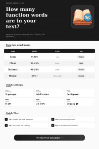 Function Word Counter | Grammar Density Analyzer