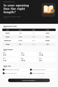 Opening Line Length Checker | First Sentence Tool