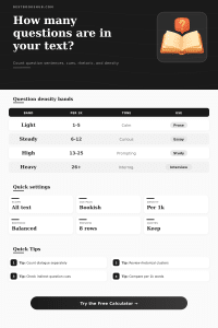 Question Sentence Counter | Question Density Analyzer