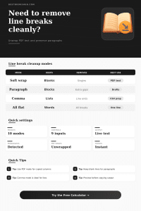 Remove Line Breaks Tool | Unwrap Text Fast