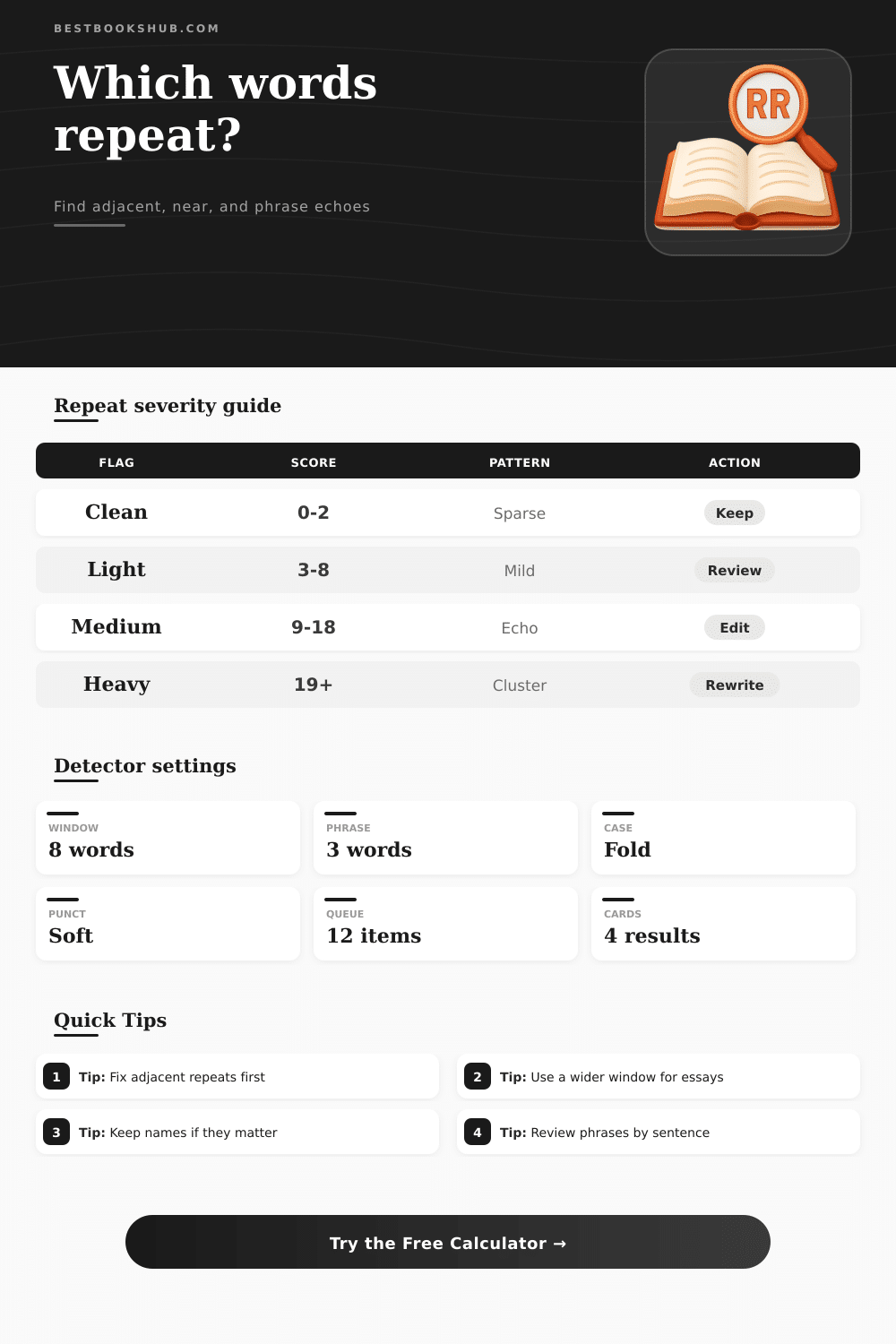 Repeated Word Detector | Find Repeats Fast