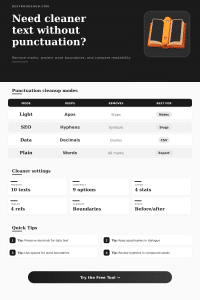 Strip Punctuation Tool | Clean Text and Count Removed Marks