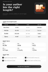 Author Bio Length Checker | Words and Characters
