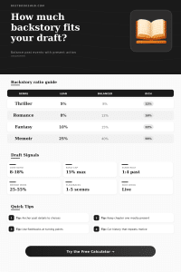 Backstory Ratio Calculator for Fiction Writers