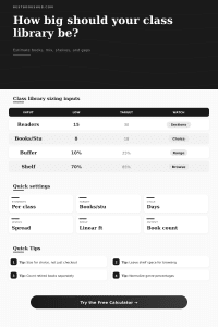 Class Library Size Calculator | Classroom Book Tool