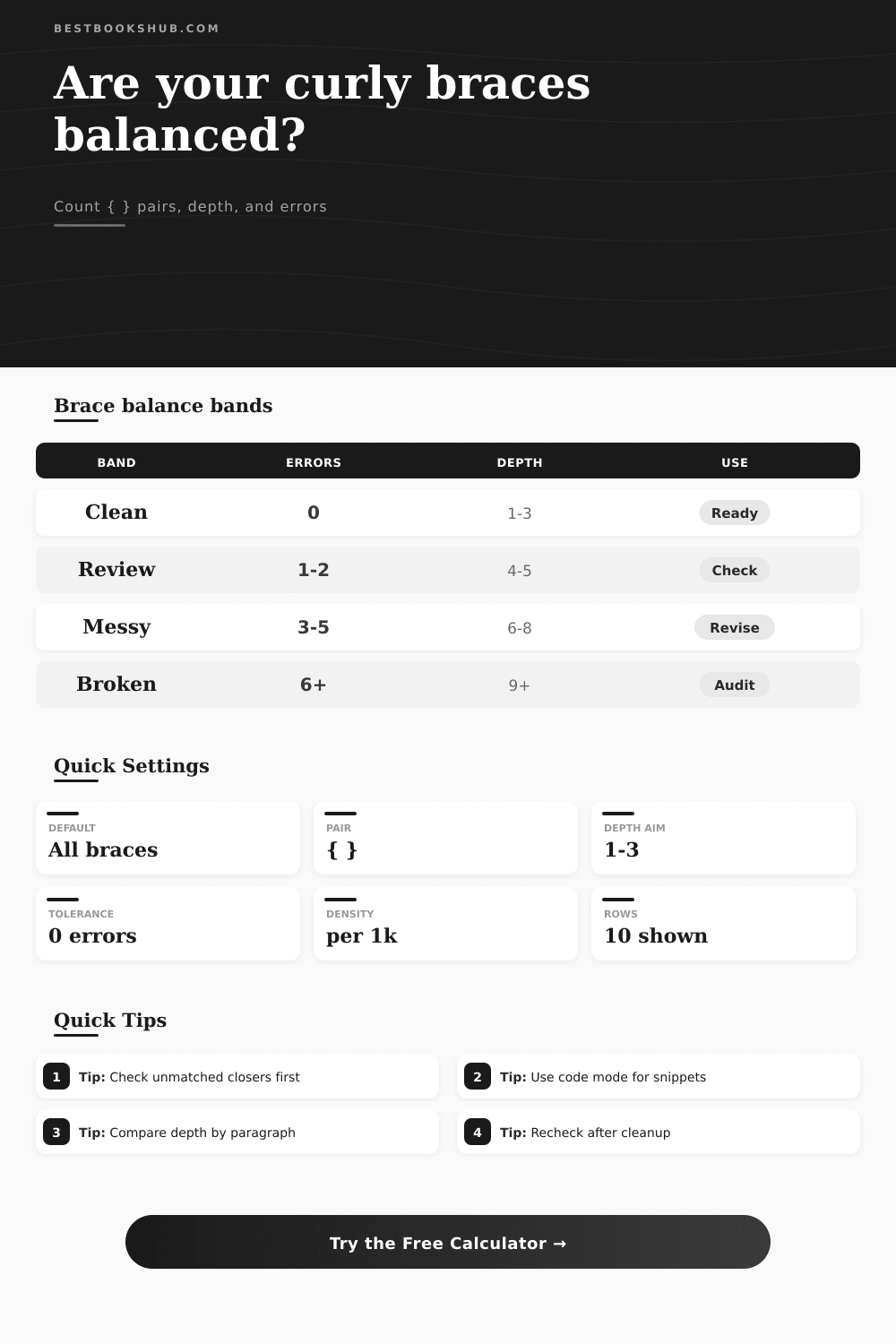 Curly Brace Counter | Balance and Nesting Tool