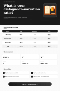 Dialogue-to-Narration Ratio Calculator