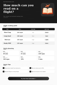 Flight Reading Time Calculator | Air Travel Planner