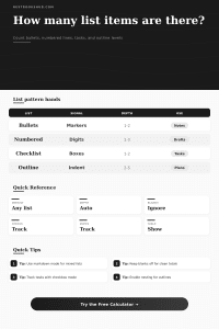 List Item Counter | Bullet and Outline Analyzer