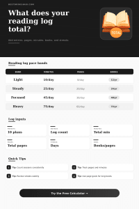 Reading Log Total Calculator