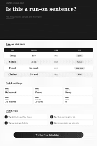 Run-On Sentence Detector | Grammar Review Tool